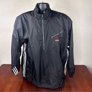 Vintage Adidas Mens XL Tall Windbreaker Embroidered Pullover 1/4 Zip Excellent